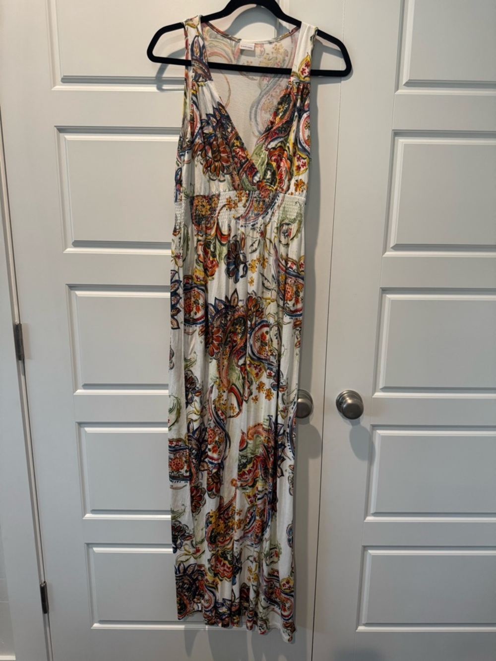 Lascana Floral Paisley Maxi Dress Long Resort Wear Tropical Water Color Size 10